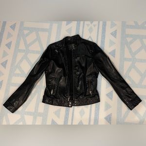 Gap black leather moto jacket